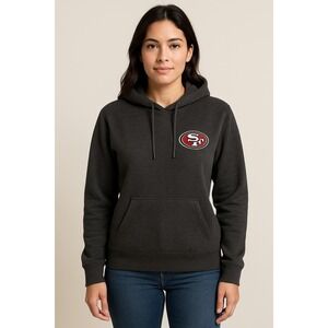 San Francisco 49ers Hoodie XL Antigua NFL Charcoal Gray Fleece Pullover...